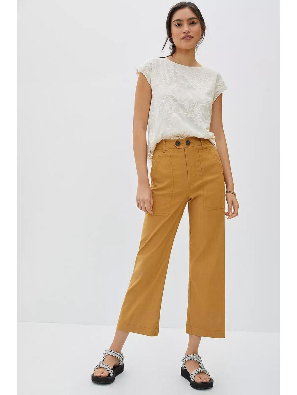 Anthropologie Colette Crop Wide leg pants Size 29
